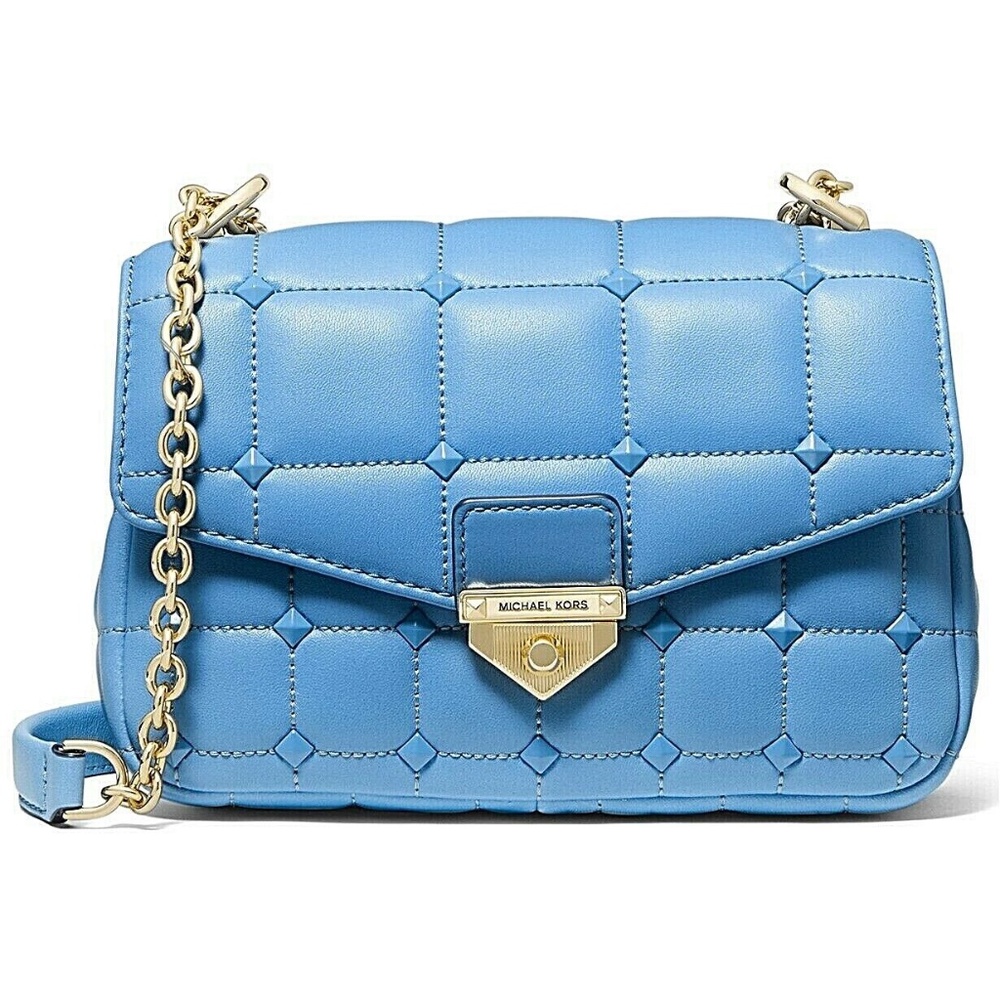 Michael Kors Soho Chain Quilted Leather Shoulder Bag South Pacific/Gold